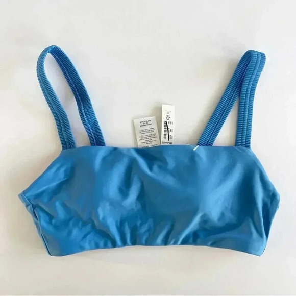 Madewell Scrunchy Strap Square Neck Bikini Top Ornamental Blue XS NWT - Picture 5 of 7